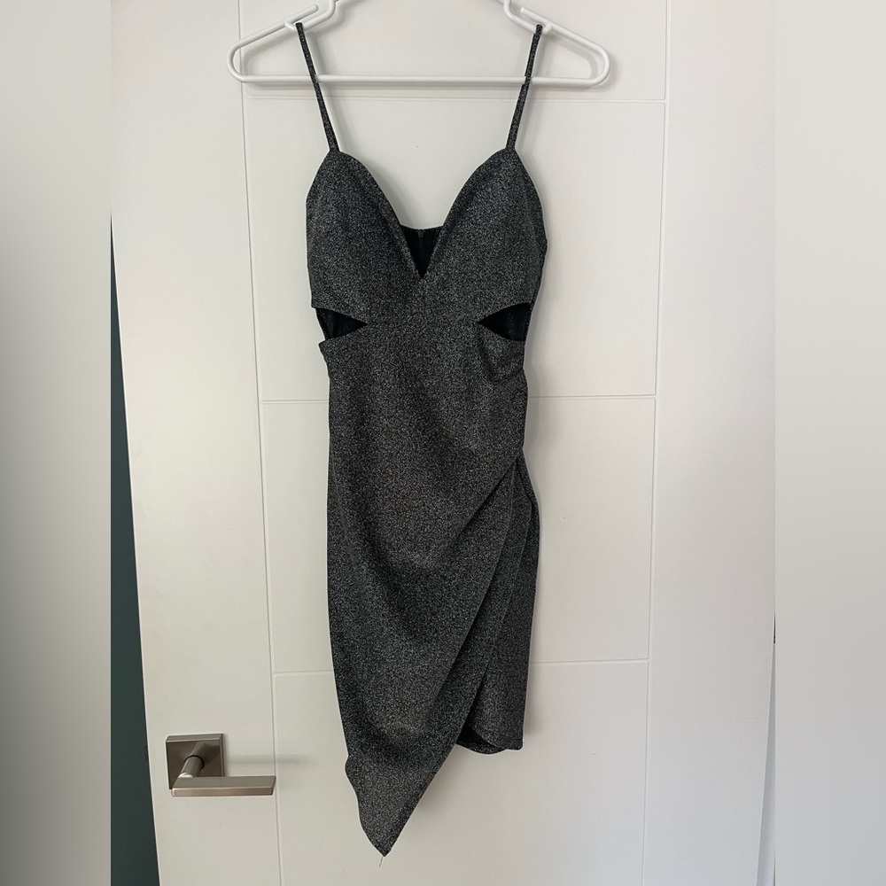 Windsor women’s sparkly asymmetrical bodycon dress